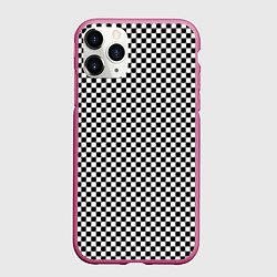 Чехол iPhone 11 Pro матовый Шахматная клетка иллюзия, цвет: 3D-малиновый