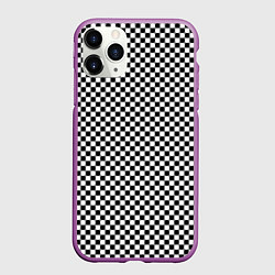 Чехол iPhone 11 Pro матовый Шахматная клетка иллюзия, цвет: 3D-фиолетовый