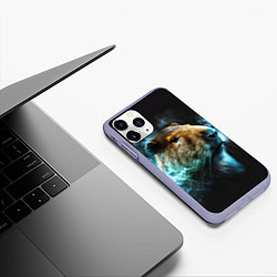 Чехол iPhone 11 Pro матовый Капибара и голубой дым, цвет: 3D-светло-сиреневый — фото 2