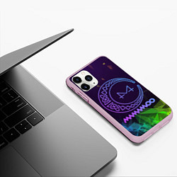 Чехол iPhone 11 Pro матовый Mamamoo emblem, цвет: 3D-розовый — фото 2