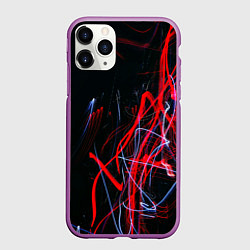 Чехол iPhone 11 Pro матовый Дым искры цветные, цвет: 3D-фиолетовый