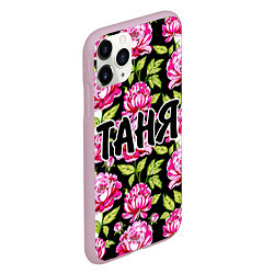 Чехол iPhone 11 Pro матовый Таня в цветах, цвет: 3D-розовый — фото 2