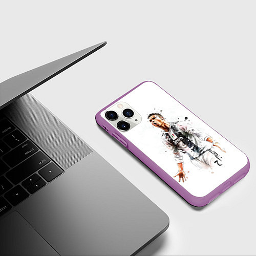 Чехол iPhone 11 Pro матовый CR 7 Juventus / 3D-Фиолетовый – фото 3