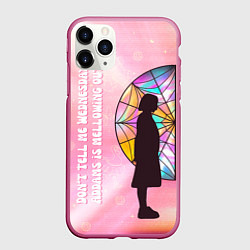 Чехол iPhone 11 Pro матовый Энид Синклер - сериал Уэнсдей - яркая сторона окна, цвет: 3D-малиновый