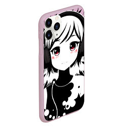 Чехол iPhone 11 Pro матовый Cute anime cupid angel girl wearing headphones, цвет: 3D-розовый — фото 2