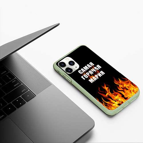 Чехол iPhone 11 Pro матовый Самая горячая Мария / 3D-Салатовый – фото 3