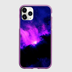 Чехол iPhone 11 Pro матовый Неоновый туманный космос, цвет: 3D-фиолетовый
