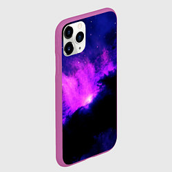 Чехол iPhone 11 Pro матовый Неоновый туманный космос, цвет: 3D-фиолетовый — фото 2