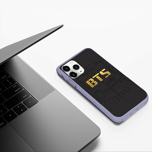 Чехол iPhone 11 Pro матовый BTS Bulletproof / 3D-Светло-сиреневый – фото 3