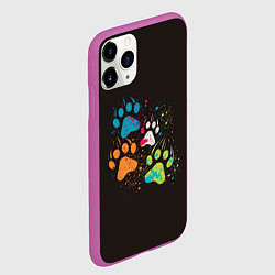 Чехол iPhone 11 Pro матовый Кучка лапок, цвет: 3D-фиолетовый — фото 2