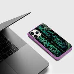 Чехол iPhone 11 Pro матовый Каллиграфический, цвет: 3D-фиолетовый — фото 2