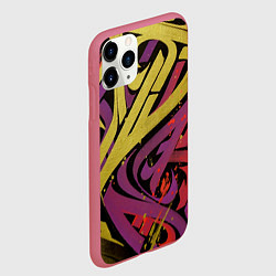 Чехол iPhone 11 Pro матовый Calligraphic style, цвет: 3D-малиновый — фото 2