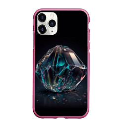 Чехол iPhone 11 Pro матовый Камень кристалл во тьме, цвет: 3D-малиновый