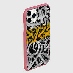 Чехол iPhone 11 Pro матовый Yellow Callicraphic, цвет: 3D-малиновый — фото 2