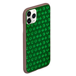 Чехол iPhone 11 Pro матовый Паттерн элементали под дендро, цвет: 3D-коричневый — фото 2