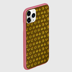 Чехол iPhone 11 Pro матовый Паттерн элементали под гео, цвет: 3D-малиновый — фото 2