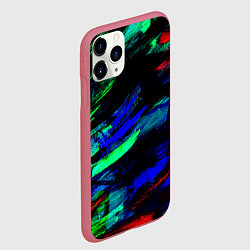Чехол iPhone 11 Pro матовый Мазки кистью, цвет: 3D-малиновый — фото 2