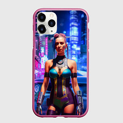 Чехол iPhone 11 Pro матовый Cyberpunk 2077 - neural network
