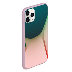 Чехол iPhone 11 Pro матовый Абстрактные зелёные и розовые пластины, цвет: 3D-розовый — фото 2
