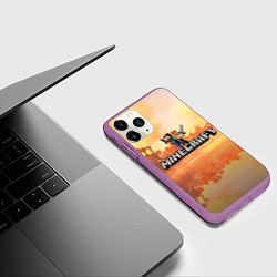 Чехол iPhone 11 Pro матовый Стив Майнкрафт Minecraft, цвет: 3D-фиолетовый — фото 2