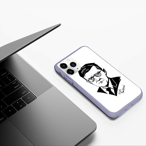 Чехол iPhone 11 Pro матовый Dmitry Shostakovich / 3D-Светло-сиреневый – фото 3