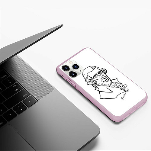 Чехол iPhone 11 Pro матовый Композитор Йозеф Гайдн / 3D-Розовый – фото 3