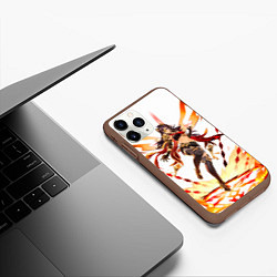 Чехол iPhone 11 Pro матовый Дэхья Геншин импакт, цвет: 3D-коричневый — фото 2