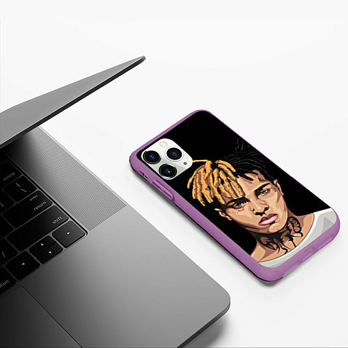 Чехол iPhone 11 Pro матовый XXXTentacion art / 3D-Фиолетовый – фото 3
