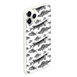 Чехол iPhone 11 Pro матовый Паттерн на каждый день о рыбалке, цвет: 3D-белый — фото 2