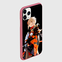 Чехол iPhone 11 Pro матовый Казуха с мечом - Genshin Impact, цвет: 3D-малиновый — фото 2