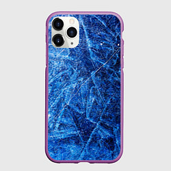 Чехол iPhone 11 Pro матовый Текстура расколотого льда, цвет: 3D-фиолетовый