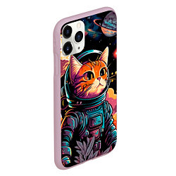 Чехол iPhone 11 Pro матовый Милый котик из космоса, цвет: 3D-розовый — фото 2