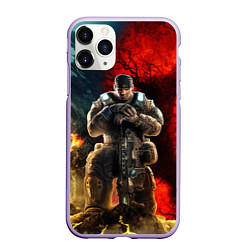Чехол iPhone 11 Pro матовый Gears of War Маркус Феникс, цвет: 3D-светло-сиреневый