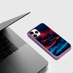 Чехол iPhone 11 Pro матовый Абстрактное небо на закате, цвет: 3D-фиолетовый — фото 2