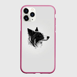Чехол iPhone 11 Pro матовый Арт бордер-колли