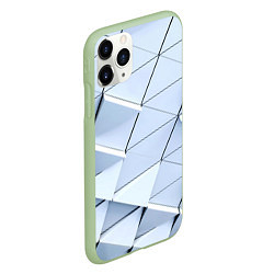 Чехол iPhone 11 Pro матовый Metalic triangle stiil, цвет: 3D-салатовый — фото 2