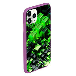 Чехол iPhone 11 Pro матовый Броня крипера из майнкрафт, цвет: 3D-фиолетовый — фото 2