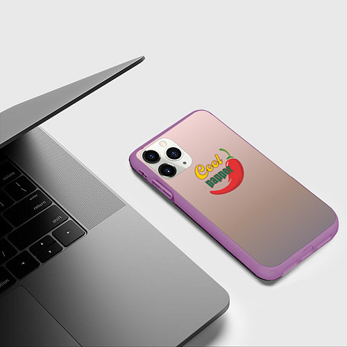 Чехол iPhone 11 Pro матовый Cool papper / 3D-Фиолетовый – фото 3