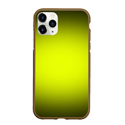 Чехол iPhone 11 Pro матовый Кислотный желтый с градиентом, цвет: 3D-коричневый