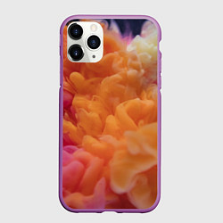 Чехол iPhone 11 Pro матовый Разноцветный дым сгустки, цвет: 3D-фиолетовый