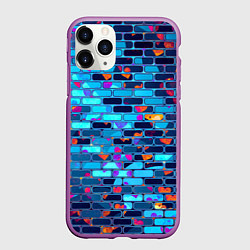 Чехол iPhone 11 Pro матовый Кирпичные сердца, цвет: 3D-фиолетовый