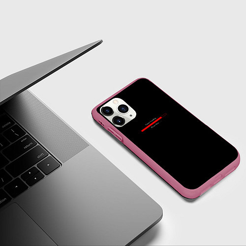 Чехол iPhone 11 Pro матовый Надпись Future loading / 3D-Малиновый – фото 3