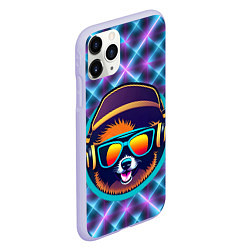 Чехол iPhone 11 Pro матовый Пёс-хипстер, цвет: 3D-светло-сиреневый — фото 2