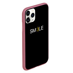 Чехол iPhone 11 Pro матовый Надпись smile, цвет: 3D-малиновый — фото 2