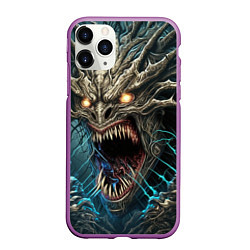 Чехол iPhone 11 Pro матовый Кричащий демон, цвет: 3D-фиолетовый