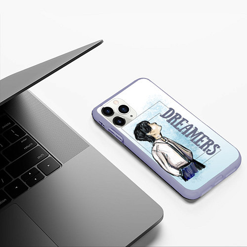 Чехол iPhone 11 Pro матовый Чонгук мечтатель / 3D-Светло-сиреневый – фото 3