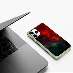 Чехол iPhone 11 Pro матовый Битва двух абстракций, цвет: 3D-салатовый — фото 2