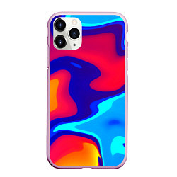 Чехол iPhone 11 Pro матовый Смесь красок ультрафиолет, цвет: 3D-розовый