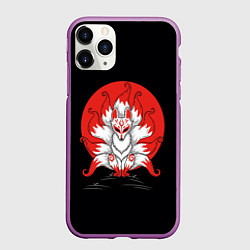 Чехол iPhone 11 Pro матовый Иллюстрация кицунэ, цвет: 3D-фиолетовый