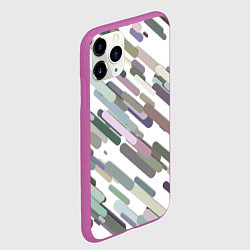 Чехол iPhone 11 Pro матовый Векторный дождь, цвет: 3D-фиолетовый — фото 2